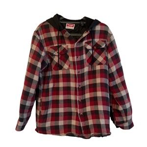 Wrangler Red Plaid Jacket with Hood